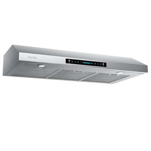 HisoHu Campana extractora de 36 pulgadas para debajo del gabinete con conductos, 1200 CFM, 4 velocidades, detección de g