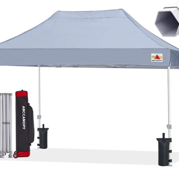 Toldo ABCCANOPY Premium2.0 10x15 pies Gris Impermeable Resistente al Viento