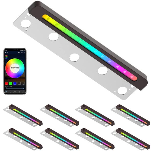 Luz LED Woark para paisaje CS-DY-STEPLIGHTZXRGB-8P12IN paquete de 8 luces de pared 3 W 12 pulgadas IP65 12 V CC RGBW bla
