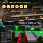 Luz LED Woark para paisaje CS-DY-STEPLIGHTZXRGB-8P12IN paquete de 8 luces de pared 3 W 12 pulgadas IP65 12 V CC RGBW bla