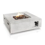 Mesa para Fogata de Propano SereneLife SLFPLG9.5 Cuadrada Blanca 40000 BTU Encendido por Pulso Material MGO