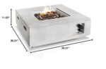 Mesa para Fogata de Propano SereneLife SLFPLG9.5 Cuadrada Blanca 40000 BTU Encendido por Pulso Material MGO