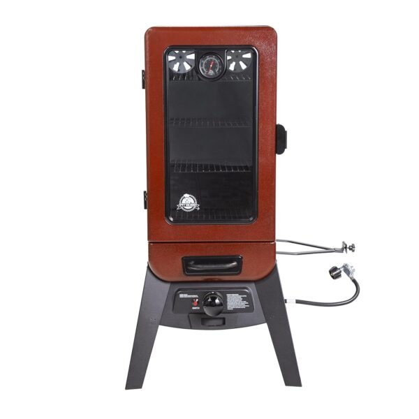 Fumador de Gas Vertical Pit Boss 10773 Serie 3 Rojo Hammertone 880 Pies Cuadrados