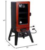 Fumador de Gas Vertical Pit Boss 10773 Serie 3 Rojo Hammertone 880 Pies Cuadrados