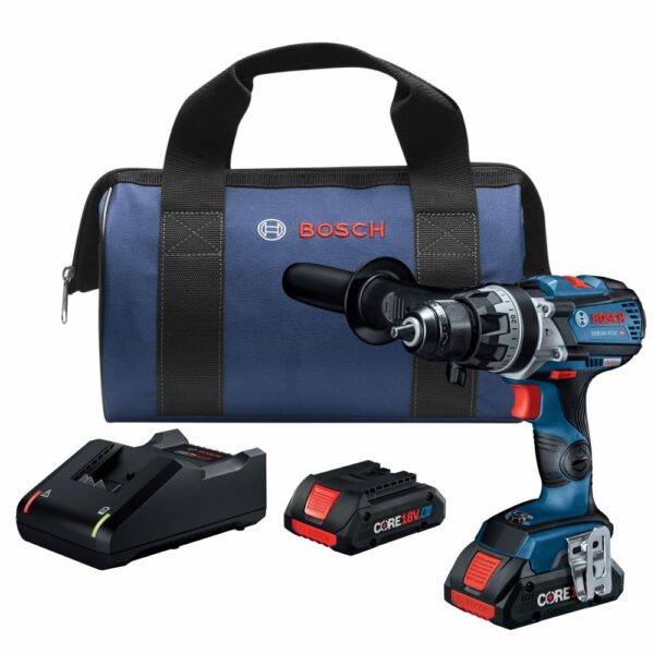 BOSCH GSB18V-975CB25 taladro/atornillador sin escobillas listo para conexión de 18 V, 1/2 pulg. con (2) baterías CORE18V