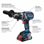 BOSCH GSB18V-975CB25 taladro/atornillador sin escobillas listo para conexión de 18 V, 1/2 pulg. con (2) baterías CORE18V