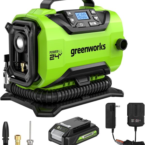 Inflador de Neumáticos Greenworks ING401 Inalámbrico 24V 160 PSI