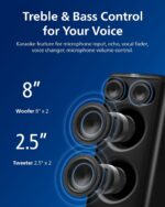 Altavoz de Fiesta Bluetooth Philips X5206 Portátil con Ruedas Karaoke Doble Woofer 8 Pulgadas 160W