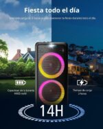 Altavoz de Fiesta Bluetooth Philips X5206 Portátil con Ruedas Karaoke Doble Woofer 8 Pulgadas 160W