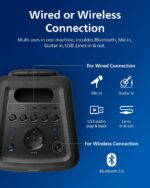 Altavoz de Fiesta Bluetooth Philips X5206 Portátil con Ruedas Karaoke Doble Woofer 8 Pulgadas 160W