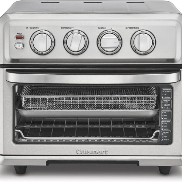 Cuisinart Horno tostador con parrilla y freidora de aire, 1800W 8-1 Horno freidora de aire con opciones de hornear, horn