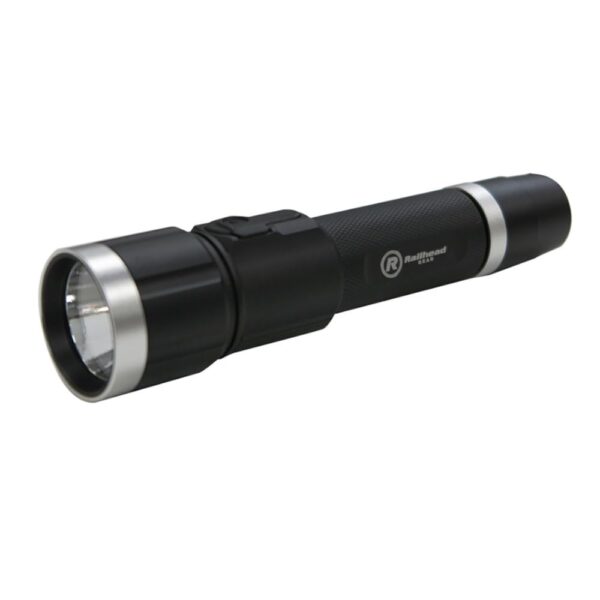 Linterna LED Recargable Railhead KE-FL1065 800 Lúmenes Aluminio Resistente al Agua Negro