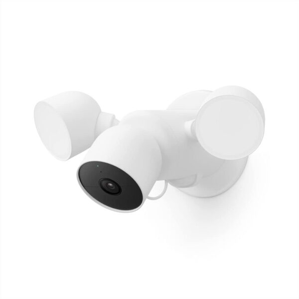 Google Nest Cam con Foco - Cámara Exterior - Cámara de Seguridad con Foco, Blanco, 1 Unidad (Paquete de 1) | Outdoor cam