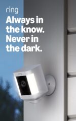 Cámara con luz de enfoque inalámbrica Ring Plus: seguridad para tu casa o negocio con video HD, comunicación bidireccion
