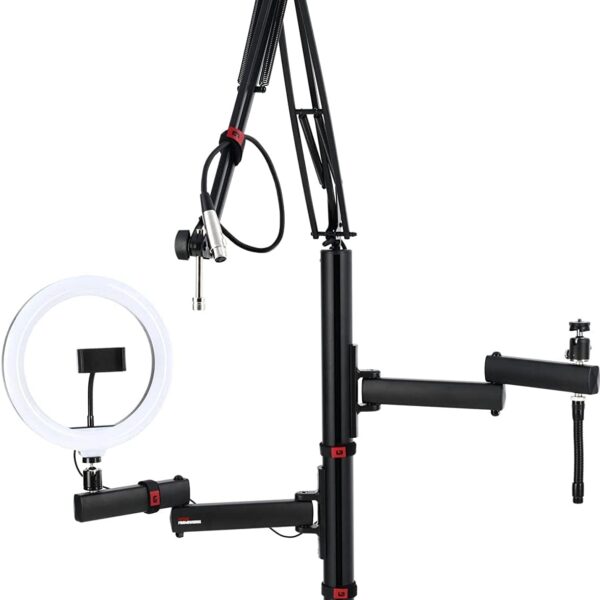 Gator Frameworks Árbol de creación de contenido todo en uno de la serie ID con accesorios de luz, micrófono y cámara, ex
