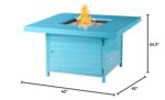 Mesa para Fogata de Propano Oakland Living ATHENS-FPT-BLUE 42x42 Pulgadas Aluminio Azul 57000 BTU