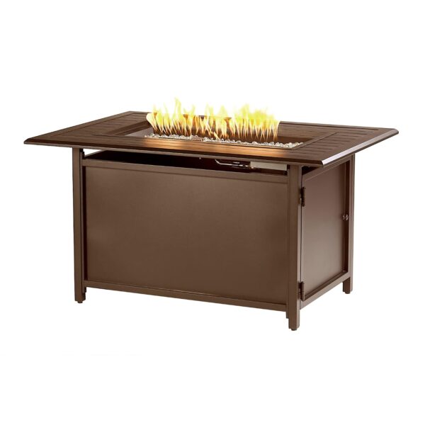 Mesa para Fogata Oakland Living ISTANBUL-FPT-BN Aluminio Rectangular 46 pulgadas x 31 pulgadas 57000 BTU Acabado Marrón