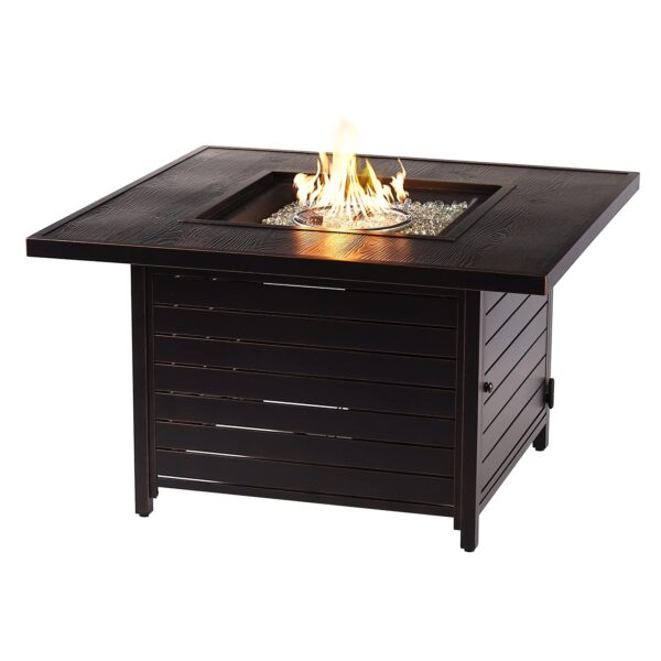 Mesa de Fuego Oakland Living NORDIC-FPT-AC Cuadrada de Aluminio 42 Pulgadas Acabado Cobre Negro 55000 BTU