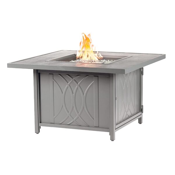 Mesa para Fogata de Propano Oakland Living CAVE-FPT-GY 42 x 42 Pulgadas Aluminio Acabado Gris 57000 BTU