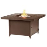 Mesa para Fogata de Propano Oakland Living HANOI-FPT-BN Cuadrada 42 x 42 x 24.5 pulgadas Aluminio Acabado Marrón 57000 B