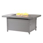 Mesa para Fogata de Propano Oakland Living ELK-FPT-GY Aluminio Rectangular 48 x 36 Pulgadas Acabado Gris 57000 BTU