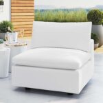 Silla Modway Commix EEI-4905-WHI Sunbrella Sin Brazos para Patio Blanco Aluminio