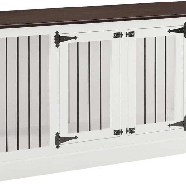 Credenza Jaula para Perros Crosley Furniture Winslow CF4501-WH Blanca Madera de Ingeniería y Acero Talla Mediana