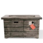 Mesa de Fogata XBrand REXFirePit20 Rectangular 42.1 Pulgadas Negro MgO Metal Gas Propano 50000 BTU