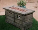 Mesa de Fogata XBrand REXFirePit20 Rectangular 42.1 Pulgadas Negro MgO Metal Gas Propano 50000 BTU