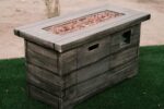 Mesa de Fogata XBrand REXFirePit20 Rectangular 42.1 Pulgadas Negro MgO Metal Gas Propano 50000 BTU
