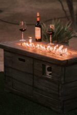 Mesa de Fogata XBrand REXFirePit20 Rectangular 42.1 Pulgadas Negro MgO Metal Gas Propano 50000 BTU