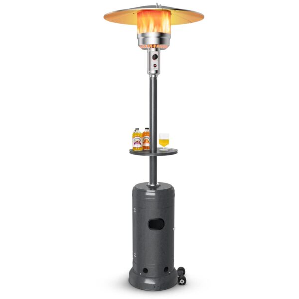 Calentador de Propano para Exteriores Giantex GT-61848GR-HW 48000 BTU con Estante de Mesa y Ruedas Color Gris