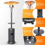 Calentador de Propano para Exteriores Giantex GT-61848GR-HW 48000 BTU con Estante de Mesa y Ruedas Color Gris