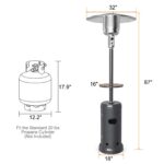 Calentador de Propano para Exteriores Giantex GT-61848GR-HW 48000 BTU con Estante de Mesa y Ruedas Color Gris