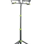 PowerSmith Luz de trabajo LED de doble cabezal de 30,000 lúmenes con trípode de metal ajustable de 80 pulgadas con bloqu
