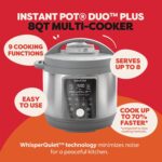 Instant Pot, olla a presión eléctrica de 8 cuartos de galón Whisper Quiet 9 en 1, arrocera de cocción lenta, vaporera, o
