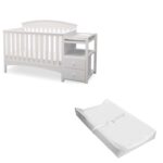 Cuna convertible Delta Children Abby 4 en 1 con cambiador y funda Bianca Blanco
