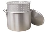 Olla de Aluminio para Hervir y Cocinar al Vapor King Kooker KK120A 120 Cuartos Plata