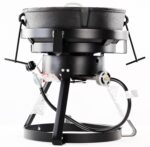 Cocina Portátil de Propano King Kooker 1720A de 17.5 Pulgadas con Quemador de Hierro Fundido de 60000 BTU y Olla Jambala