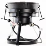 Cocina Portátil de Propano King Kooker 1720A de 17.5 Pulgadas con Quemador de Hierro Fundido de 60000 BTU y Olla Jambala