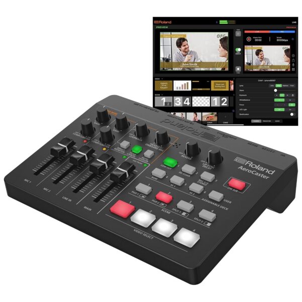 Roland AeroCaster | Sistema de transmisión en vivo portátil | Potente solución de producción inalámbrica multicámara | C