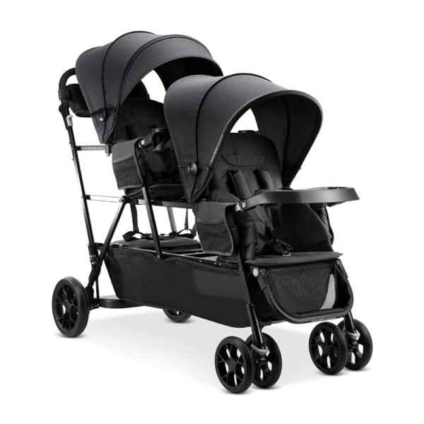 Cochecito Triple Joovy Big Caboose Modelo 03307 Color Jet Aluminio 3 Asientos Reclinables