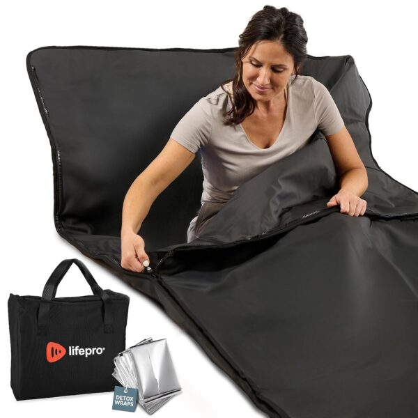 Manta de Sauna Infrarroja LifePro RejuvaWrap LP-RJVWR-BLK 71 x 71 pulgadas Negro