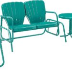 Juego de Muebles de Patio Crosley Furniture Ridgeland KO10022TU 4 Piezas Metal Turquesa Brillo