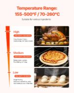 VEVOR Horno de Convección Comercial, 47L/43Qt, Horno Convencional de Media Medida para Encimera, Tostador de 4 Niveles 1