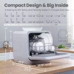 COMFEE' Mini Lavavajillas Portátil de Encimera con Tanque de Agua Integrado de 5L para Apartamentos y Casas Rodantes, No