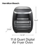 Hamilton Beach Horno freidora de aire digital de 11.6 cuartos de galón con asador, 8 funciones preestablecidas, incluyen
