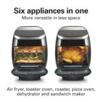 Hamilton Beach Horno freidora de aire digital de 11.6 cuartos de galón con asador, 8 funciones preestablecidas, incluyen