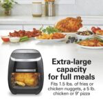 Hamilton Beach Horno freidora de aire digital de 11.6 cuartos de galón con asador, 8 funciones preestablecidas, incluyen