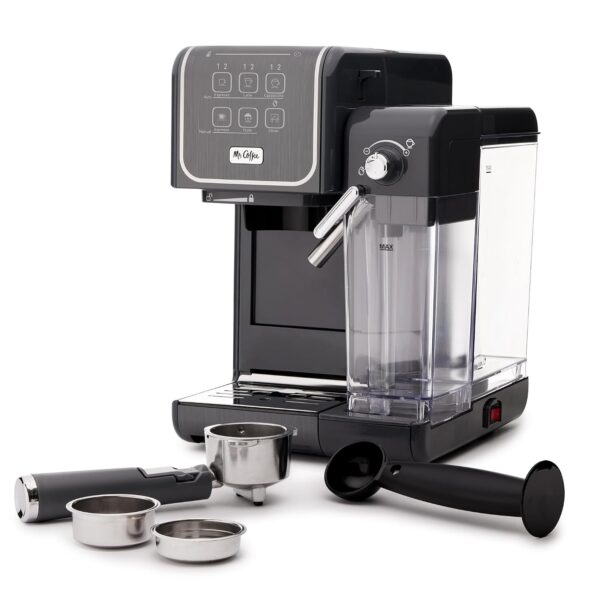 Mr. Coffee One-Touch CoffeeHouse+ Espresso, capuchino y máquina de café con leche para el hogar con bomba italiana de 19